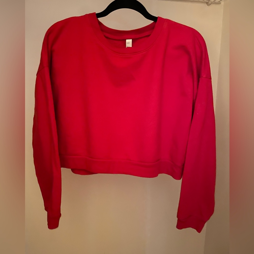 American Apparel Cropped Cherry Red Crewneck Sweatshirt